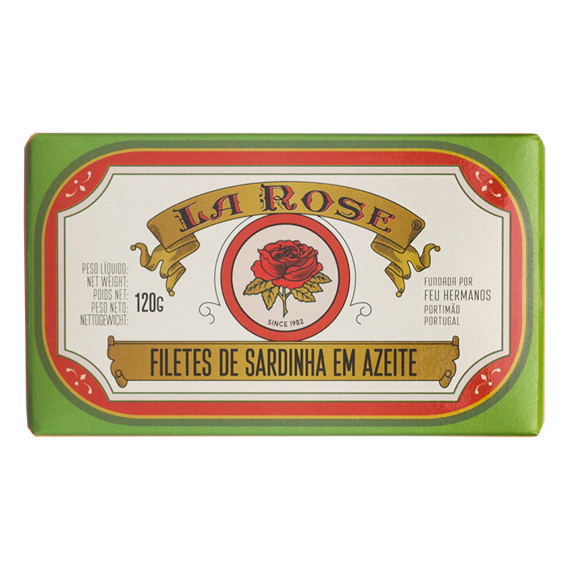 Fileter af Atlanterhavssardiner i Portugisisk Olivenolie - La Rose