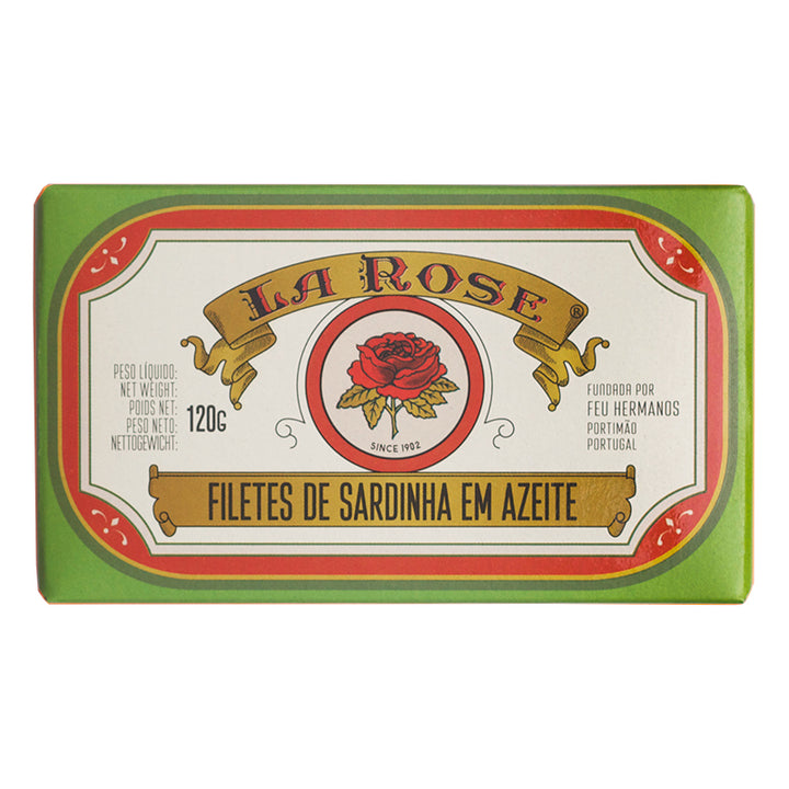 Fileter af Atlanterhavssardiner i Portugisisk Olivenolie - La Rose