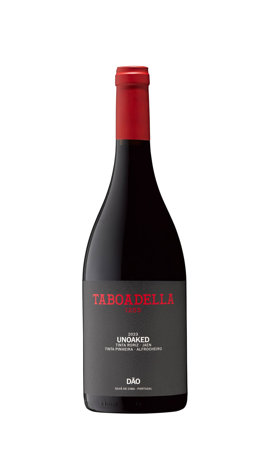 Flaske med Taboadella rødvin fra Dão-regionen